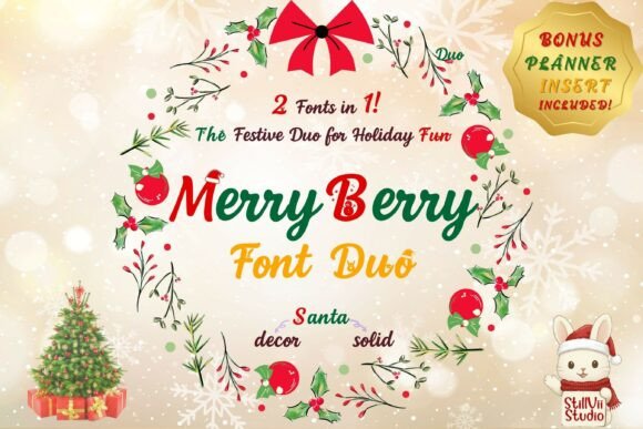 Merry Berry Duo: The Chunky Font Pair That Brings Holiday Cheer to Every Design